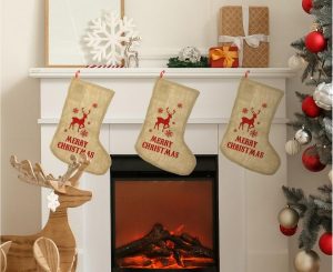 Božična nogavica iz jute Reindeer
